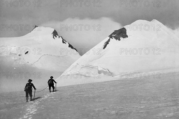 italie, massif de rosa, le long de la promenade des dames, 1911