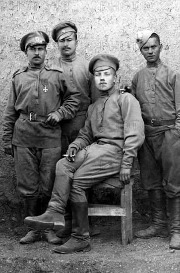 groupe de soldats russes, 1910-1915