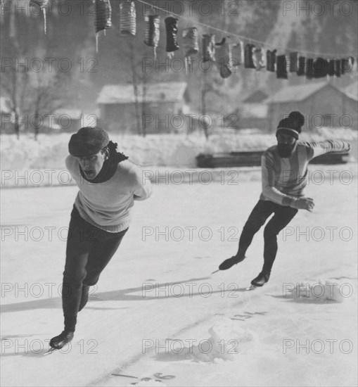 italie, chamonix, moncourt, de stoppani running, publié dans le magazine novembre 1911