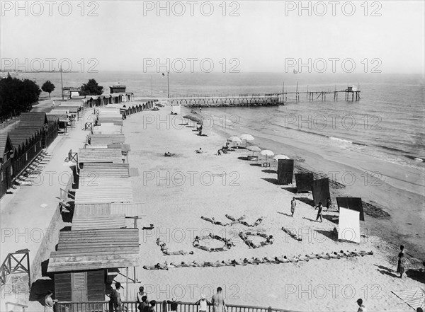 italie, pesaro, plage, années 1930