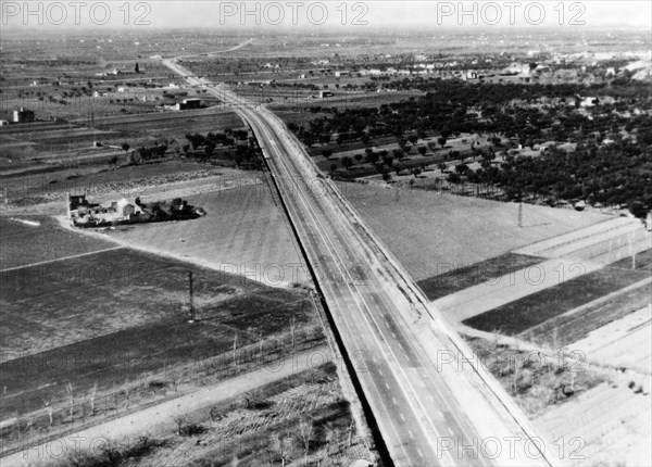 italie, autoroute, 1950