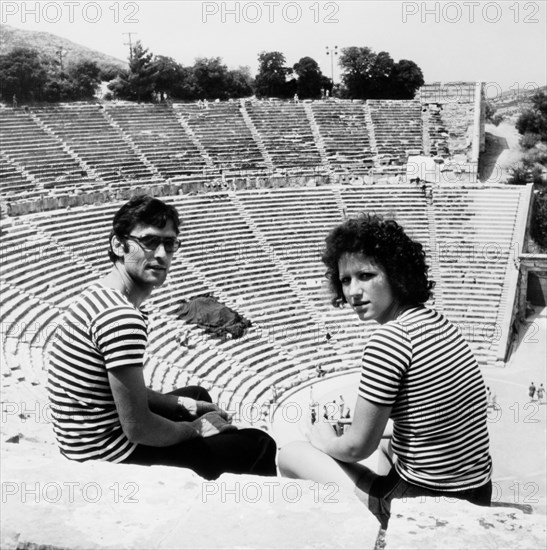 grèce, peloponnèse, théâtre d'épidaurus, 1975