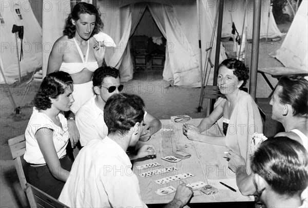 italie, lerici, camping, 1951