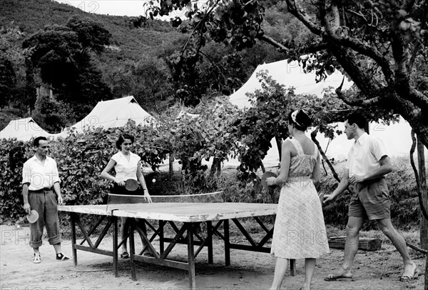 italie, lerici, camping, 1951