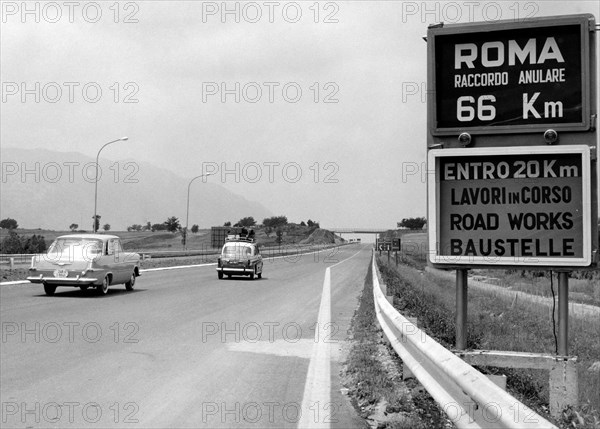 autostrada del sole, section rome-frosinone, 1962