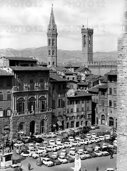 florence, parking dans la piazza, 1961