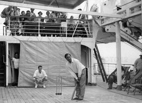 cricket sur le navire andes de la royal mail lines, 1961