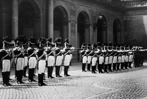 Noble papal guards in Napoleonic uniform. 1920