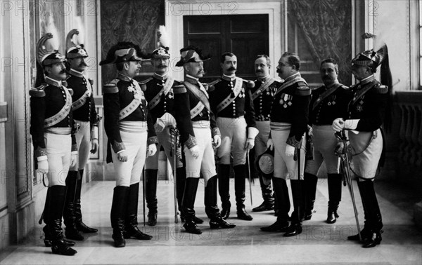 Noble papal guards in Napoleonic uniform. 1920