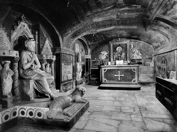 A chapel of the Vatican caves. 1930