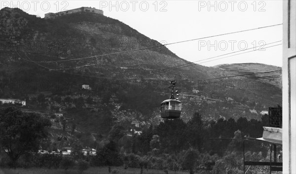 Lower funicular station of Monte Cassino. 1930