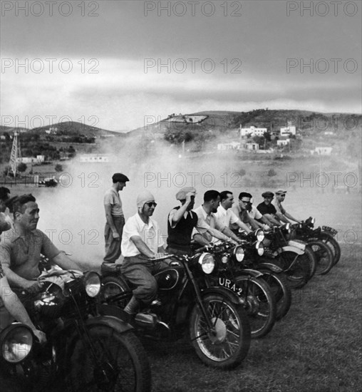 Motorcyclists. albania. 1940