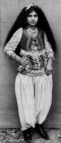 Catholic woman of mirdite. albania. 1900