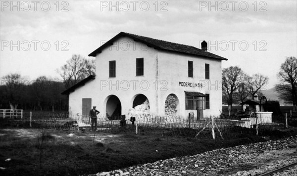 One of the 515 farmhouses of the opera nazionale combattenti. riforma fondiaria. littoria. 30s