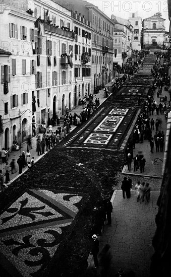 Lazio. infiorata di genzano. 1920-30