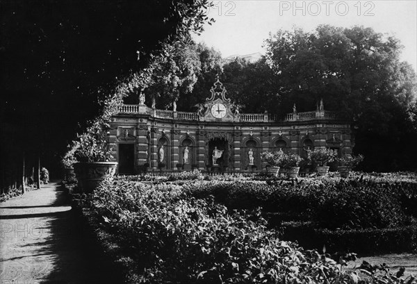 Lazio. garden and nymphaeum of villa lancellotti in frascati. 1930