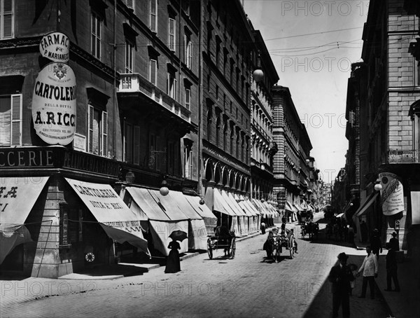 Via del tritone. rome. 1890