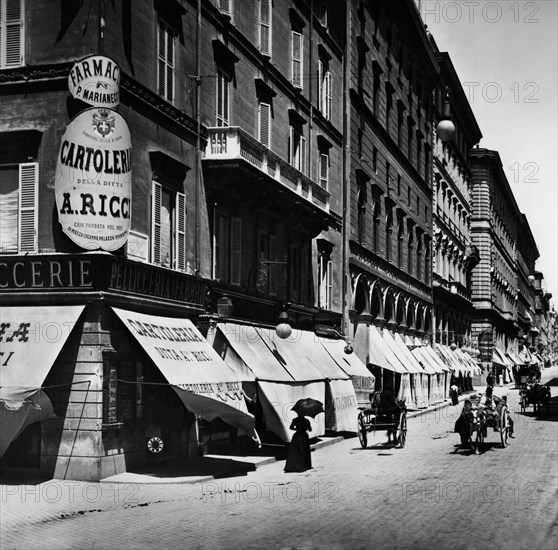 Via del tritone. rome. 1890