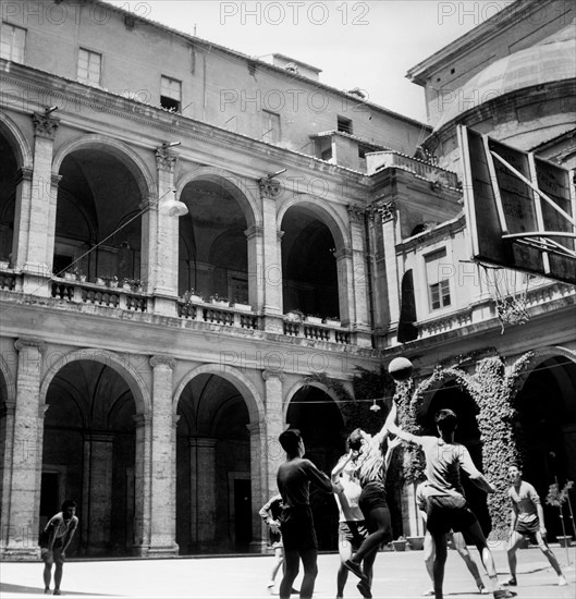 Rome. in the courtyard of the college. 1958