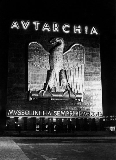 Italy. Rome. the emblem of the autarkic exhibition of the Italian mineral. 1938-39