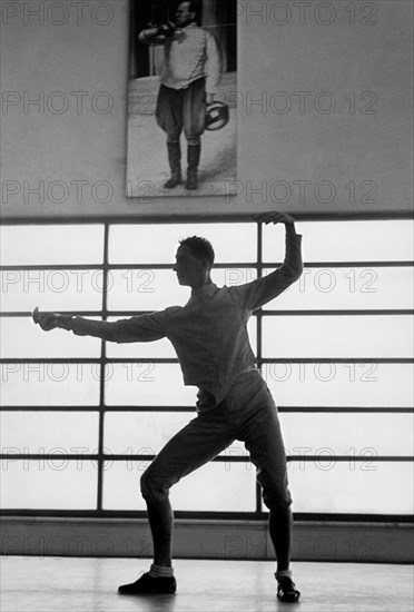 Italy. Rome. fencing exercise at the Mussolini forum. 1939