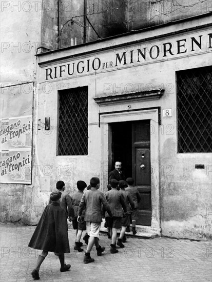 Italy. Rome. refuge for minors. 1949