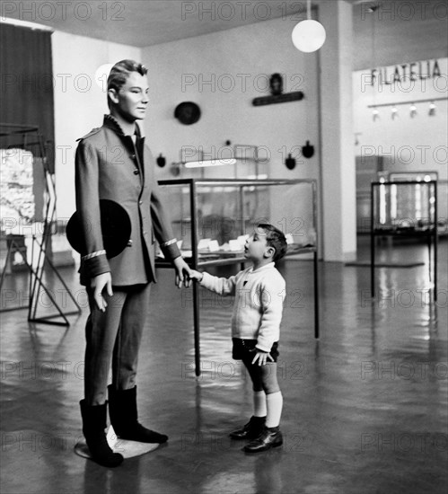 Italy. rome. post office and telecommunications museum. mannequin with old post office uniform. 1961