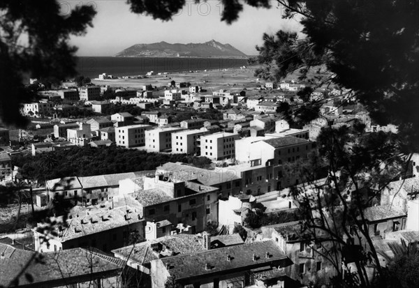 Italy. lazio. panorama of the circeo. 1950