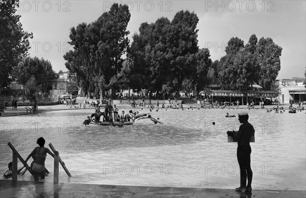 Italy. Lazio. Bagni di Tivoli. Pool at the acque albule. 1968