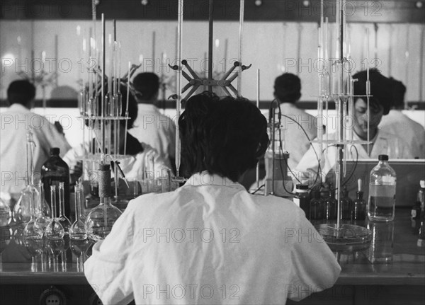 Lazio. colleferro. chemical laboratory. impianto bombrini parodi delfino. 1970