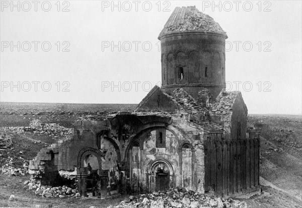 Turkey. kars. ani. ruins of the Greek church of san gregorio. 1910