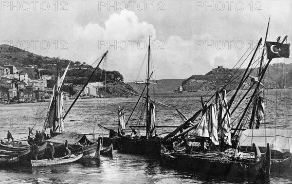 Turkey. Istanbul. entrance to the Bosphorus on the Black Sea. 1910