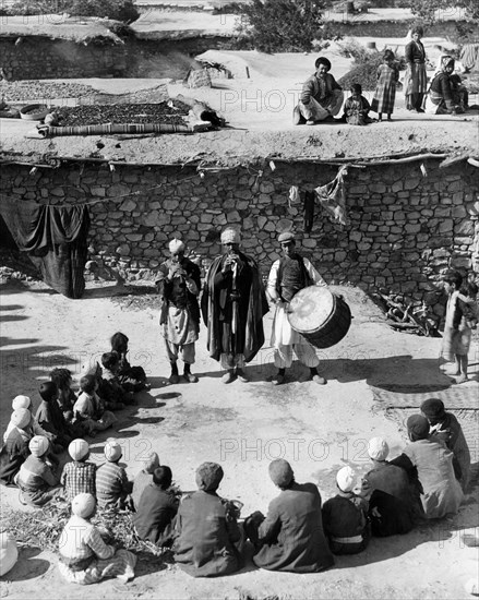 Turkey. musicians cheer up the day of a wedding. 1954