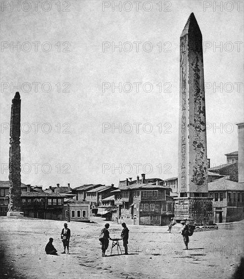 Turkey. Constantinople. Theodorian Hippodrome and Heliopolis Obelisk. 1900