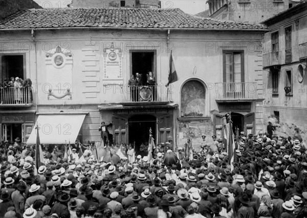 Italy. campania. altavilla irpina. inauguration of the bust of ippolito francesco. 1920