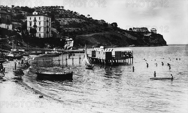 Italy. Campania. Agropoli. beach resort. 1920