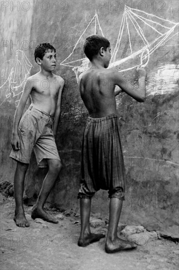 Syria. boys from Ruad Island. 1957