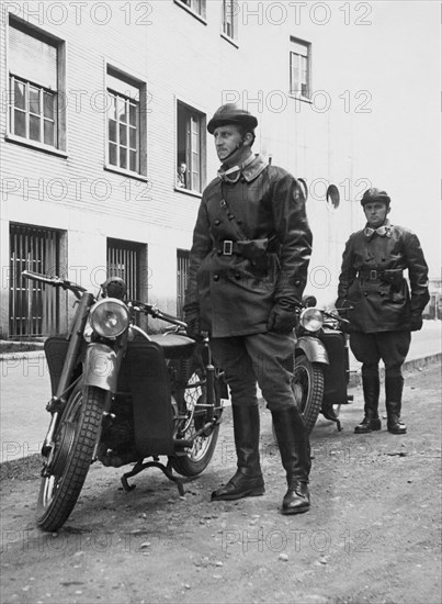 Milan. Piazza Prealpi. Policemen. 1950