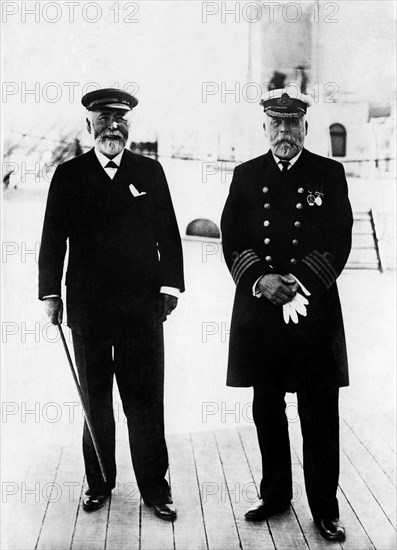 The Commander Of The Titanic Edward Smith And The Ship's Builder. 1912