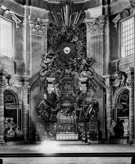 The Chair Of Saint Peter. St. Peter's Basilica In Vatican City. 1930