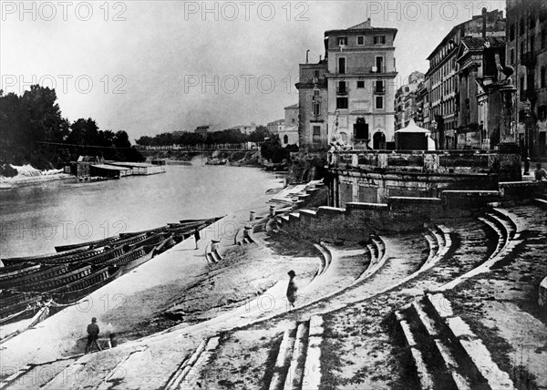 Rome. Port Of Ripetta On The Tiber. 1860