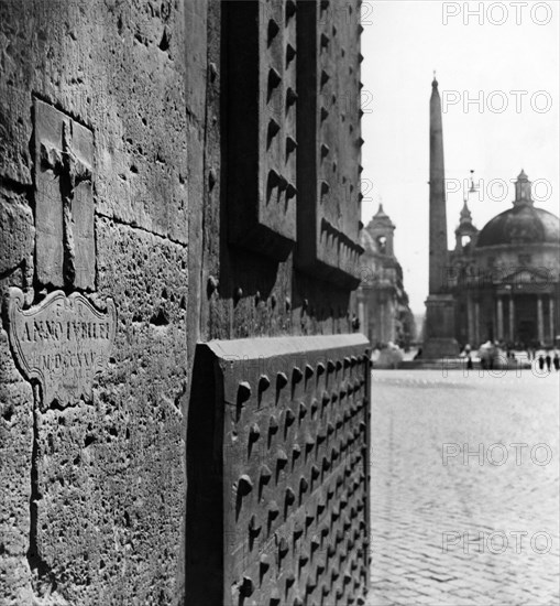 Rome. People's Gate With The Jubilee Tombstone 1725. 1950