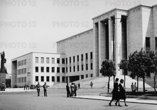 Italy. Rome. Entrance To The University City Of La Sapienza. Architect Marcello Piacentini. 1930