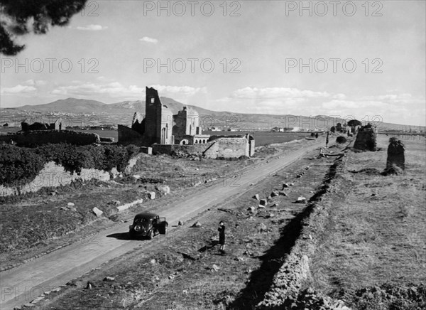 Italy. Lazio. The Province Of Rome. A Section Of The Via Appia Antica. 1950