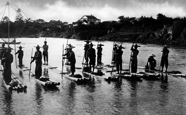 Indochina. Vietnam. Region Of Tonchino. River Fishing. 1953