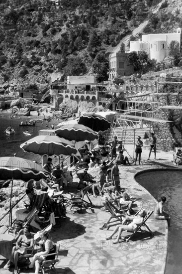 Italy. Campania. Capri Island. The Beach. 1957