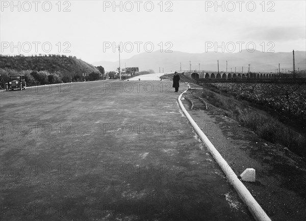 Italy. Campania. Highway From Napoli To Pompei. 1929