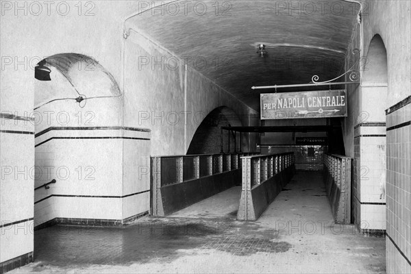 Cumana Railway Station. Gallery That Leads To Piazza Cavour. Naples. Campania. Italy 1925