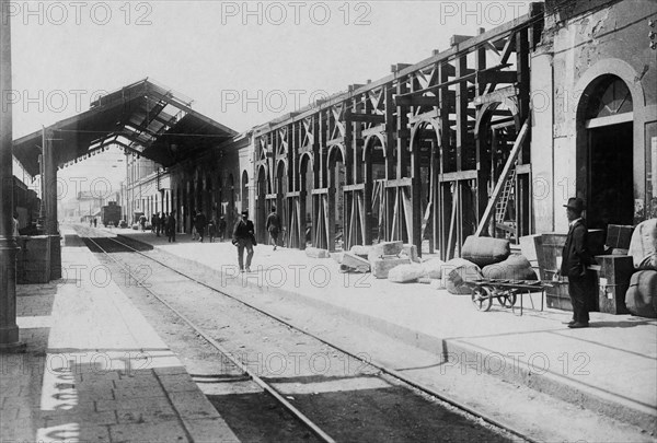 Railway Station. Messina. Sicily. Italy 1910