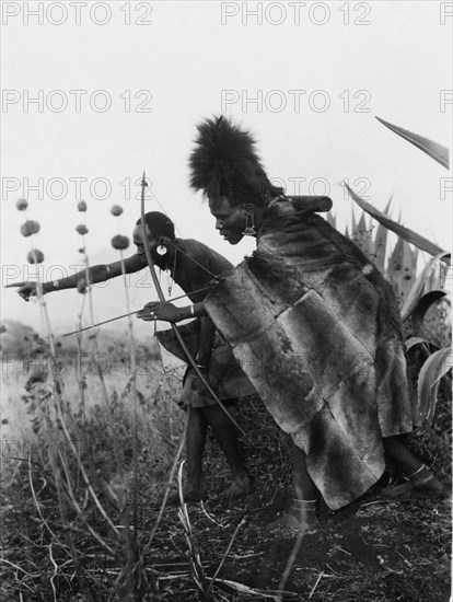Africa. Kenya. Indigenous Hunting With Bow And Arrow. 1930